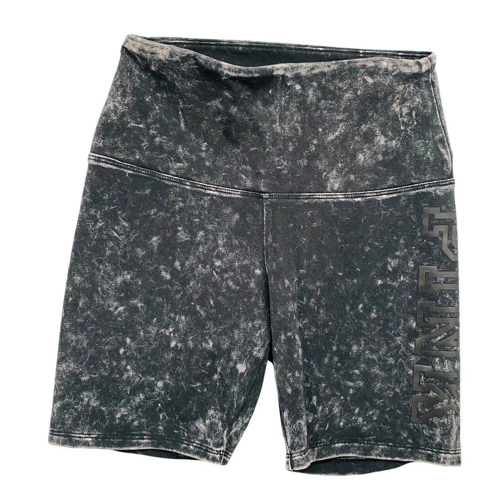 PINK Victoria's Secret Acid Wash Biker Shorts High Waisted Charcoal Grey‎ XS